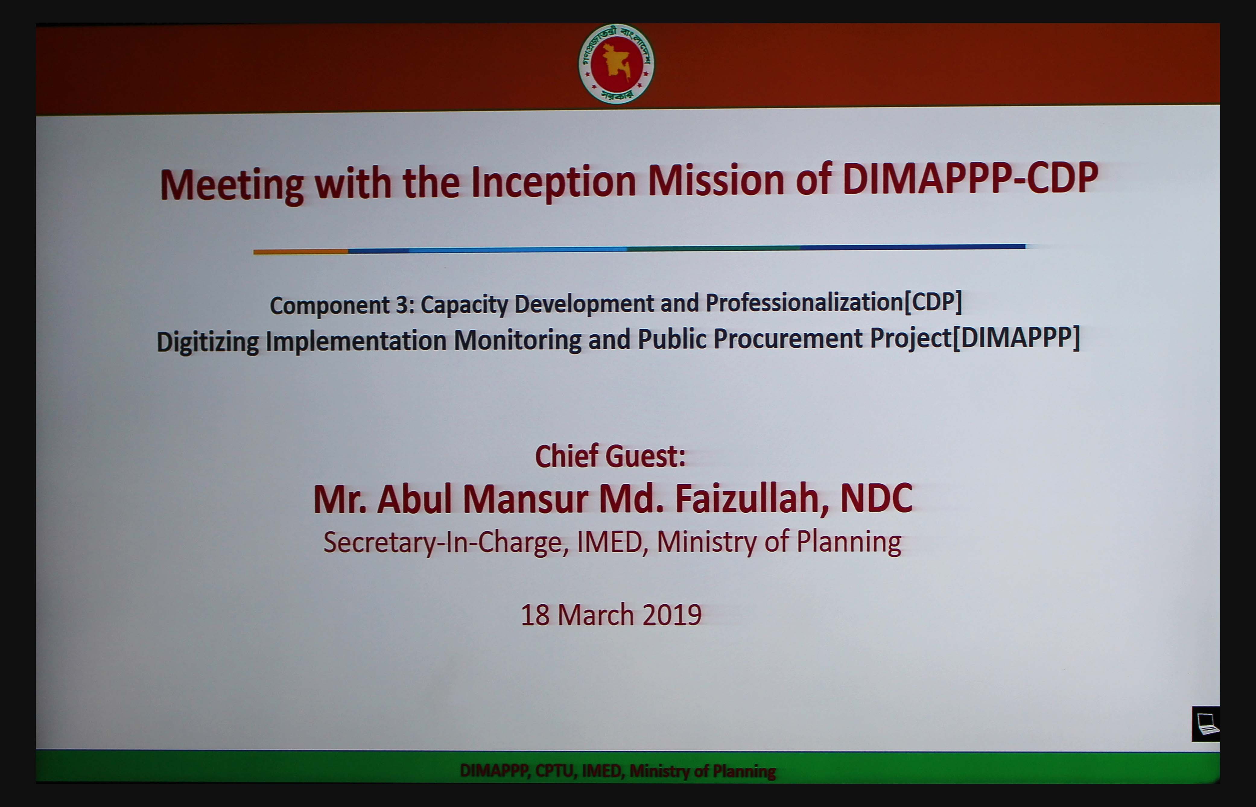 ITCILO Meeting with Inception Mission of DIMAPPP, CPTU-ITCILO Meeting with Inception Mission of DIMAPPP, CPTU
