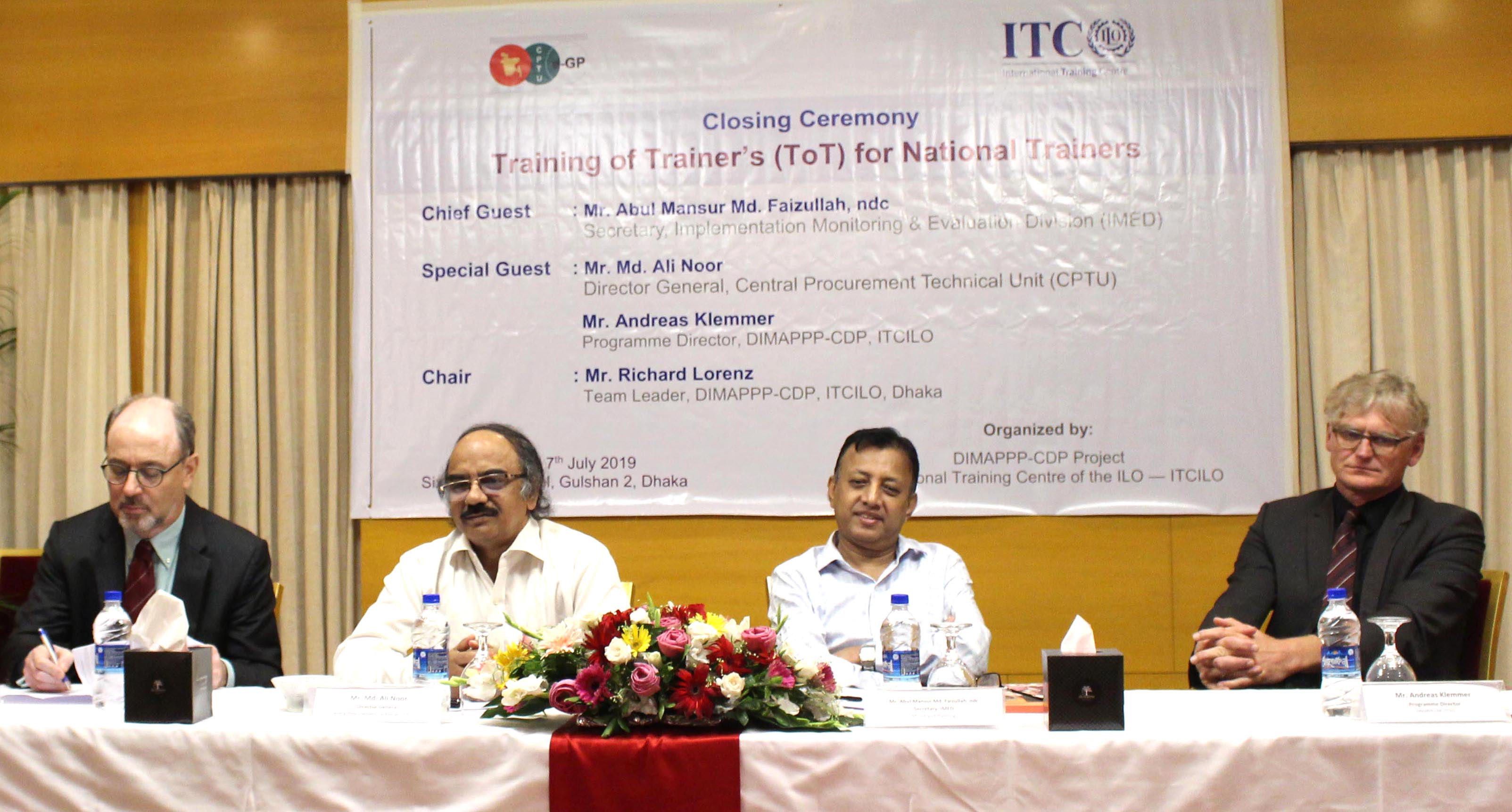 Closing Ceremony Training of Trainers course for the National Procurement Trainers-Closing Ceremony Training of Trainers course for the National Procurement Trainers